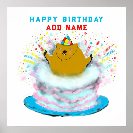Funny Groundhog Day Birthday Poster (Voorkant)