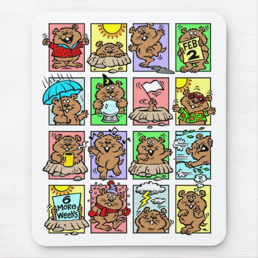 Funny Groundhog Day Cartoons Muismat (Voorkant)