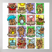 Funny Groundhog Day Cartoons Poster (Voorkant)