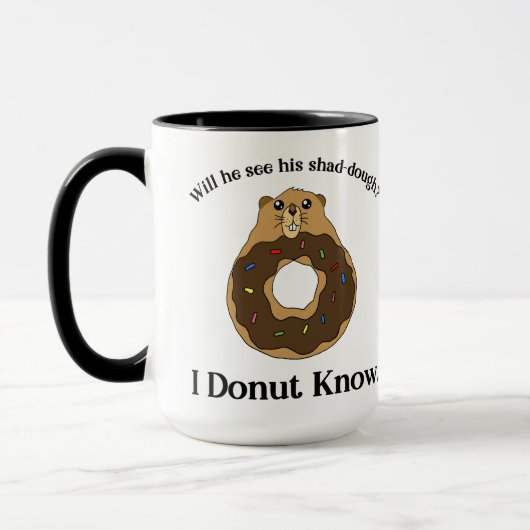 Funny Groundhog Day Donut Joke Gezegde Mok (Links)
