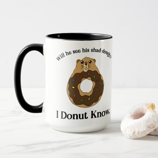 Funny Groundhog Day Donut Joke Gezegde Mok (Met donut)