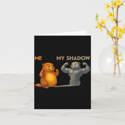 Funny Groundhog Day  Kaart (Gele Bloem)