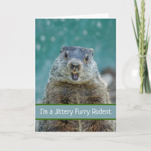 Funny Groundhog Day met Jittery Furry Rodent Kaart (Voorkant)