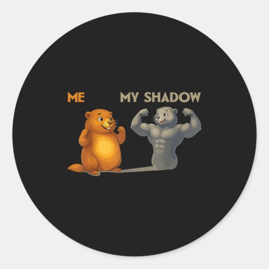 Funny Groundhog Day Ronde Sticker (Voorkant)