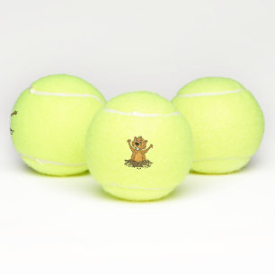 Funny Groundhog in Hole Cartoon Tennisballen