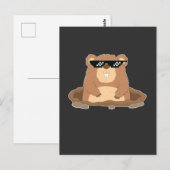 Funny Groundhog met zonnebril Humor Briefkaart (Voorkant / Achterkant)