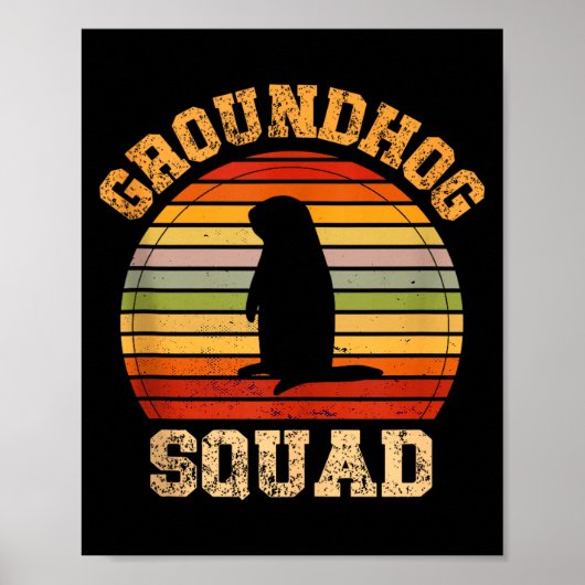 Funny Groundhog Squad Design Happy Groundhog Day 2 Poster (Voorkant)