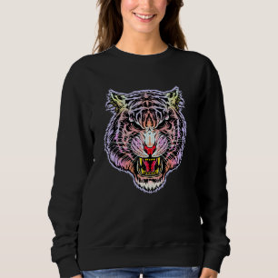 Funny Growling Mouth Open Bengal Tiger Mannen Wome Trui