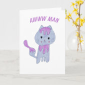 Funny Grump Cat Cartoon Verjaardag Dank je wel Kaart (Gele Bloem)