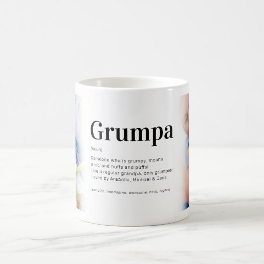 Funny Grumpa Definition Grandpa Photo Coffee Mok (Center)