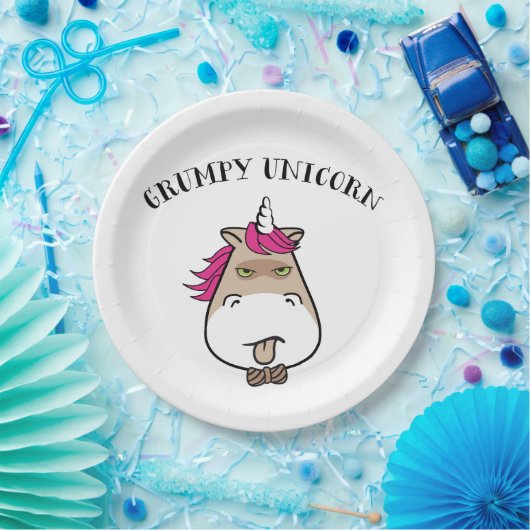 Funny grumpa unicorn paper bord (Feest)