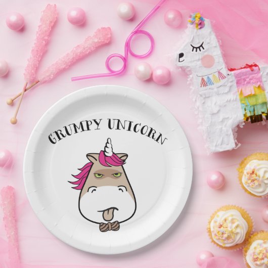 Funny grumpa unicorn paper bord (Feest)