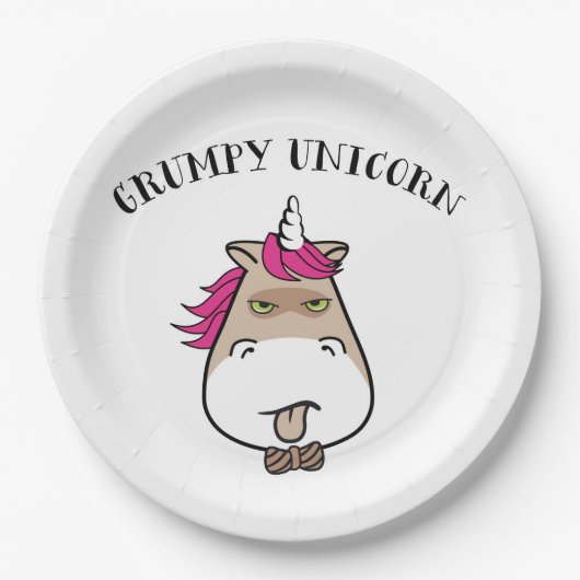 Funny grumpa unicorn paper bord (Voorkant)