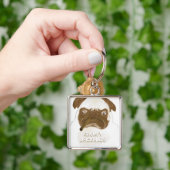 Funny Grumpy AFICIONADO Puggy Cigar Sleutelhanger (Hand)