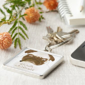 Funny Grumpy AFICIONADO Puggy Cigar Sleutelhanger (Zijkant)