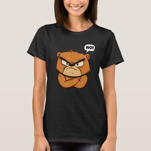 Funny Grumpy Bear - No! T-shirt (Voorkant)