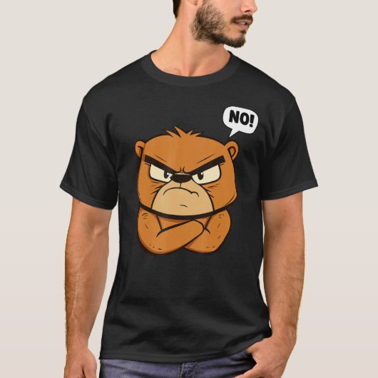 Funny Grumpy Beer - Nee! T-shirt (Voorkant)