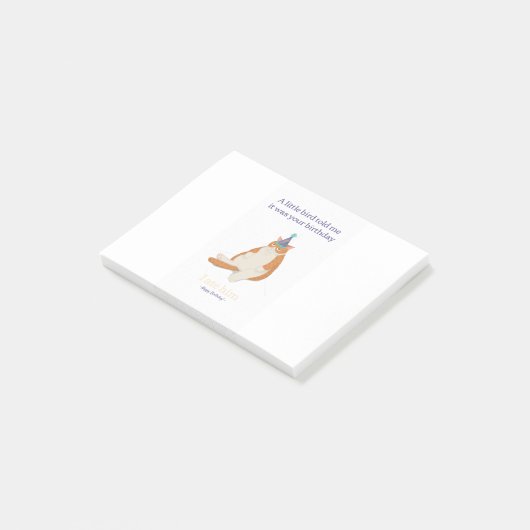 Funny Grumpy Birthday Cat, Happy Birthday Design Post-it® Notes (Schuin)