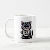 Funny Grumpy Black Cat Lover Not Today Sarcastic Koffiemok (Links)