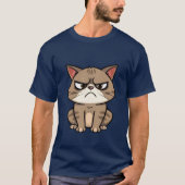 Funny Grumpy Brown Tabby Cat Sassy Stare 🐾😒 T-shirt (Voorkant)