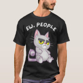 Funny Grumpy Cat Anti Social Design T-shirt (Voorkant)