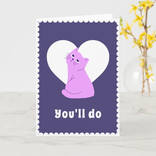 Funny Grumpy Cat Anti-Valentijnsdag Sarcastic Kaart (Gele Bloem)