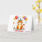 Funny Grumpy Cat Birthday Card – Balloon Overload Kaart (Gele Bloem)