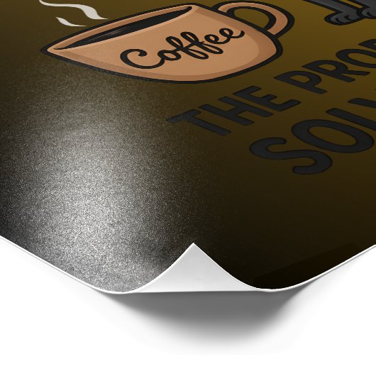 Funny Grumpy Cat Coffee Cartoon | Humor Coffee  Foto Afdruk (Hoek)