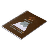 Funny Grumpy Cat Coffee Lover op bruine achtergron Notitieboek (Linkerzijde)