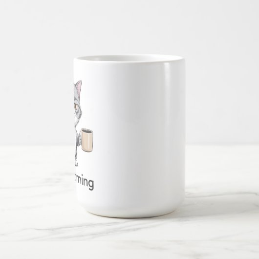 Funny Grumpy Cat Coffee Mug – “Good Morning” Cute  Koffiemok (Center)