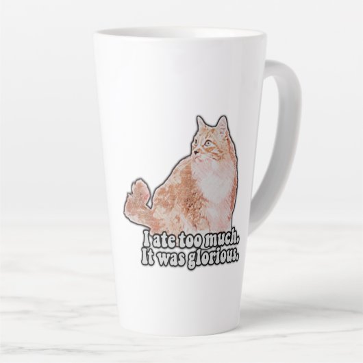 Funny grumpy cat meme for cat and kat lovers latte mok (Rechterhoek)