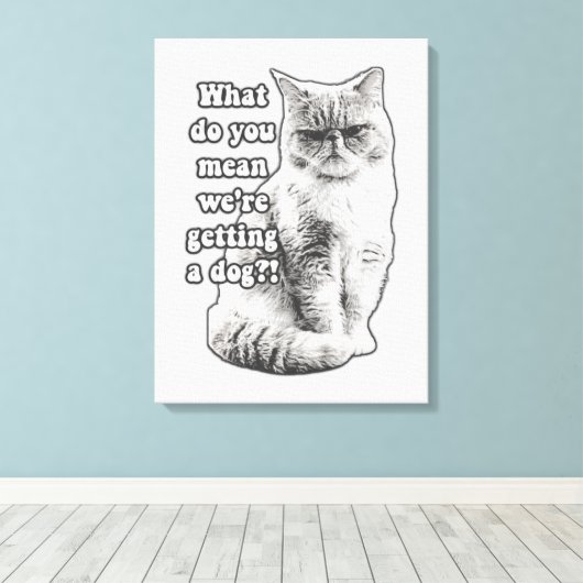 Funny grumpy cat meme for kat lovers and owner canvas afdruk (Insitu (Houten vloer))
