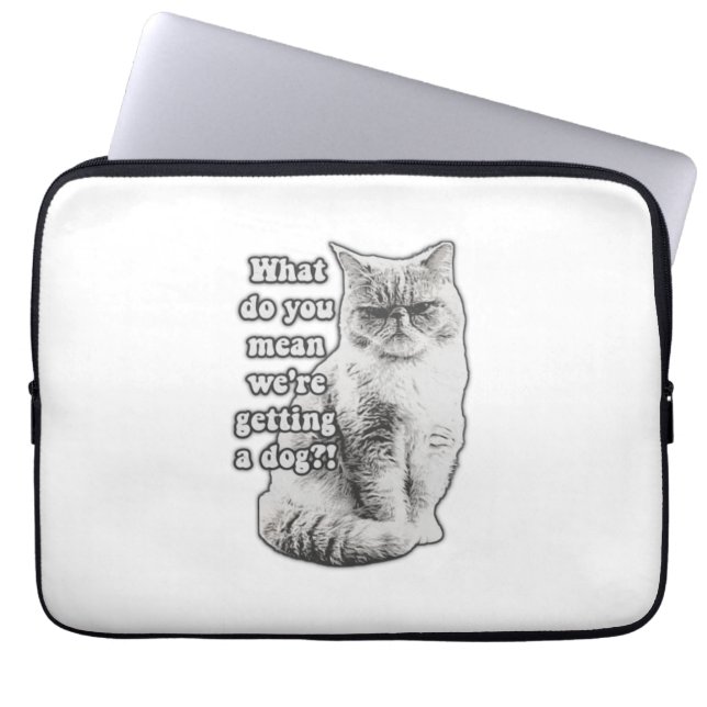 Funny grumpy cat meme for kat lovers and owner laptop sleeve (Voorkant)