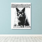 Funny grumpy cat meme for kitten people & eigenaar canvas afdruk (Insitu (Houten vloer))