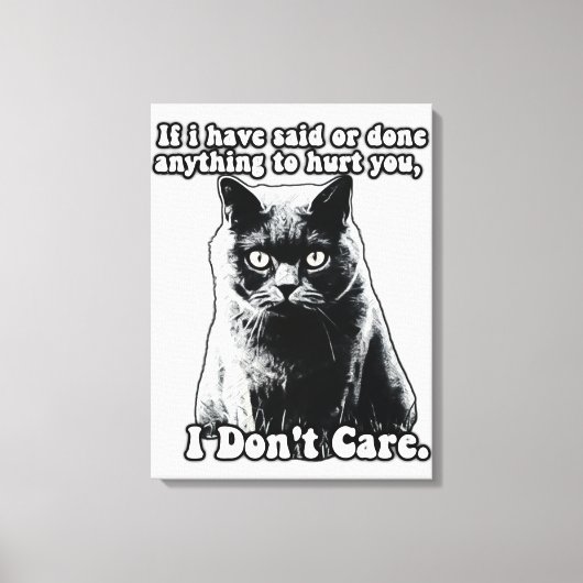 Funny grumpy cat meme for kitten people & eigenaar canvas afdruk (Voorkant)