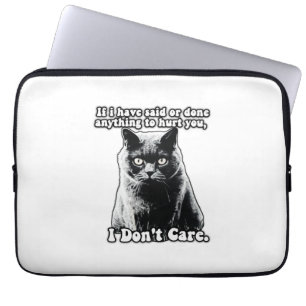 Funny grumpy cat meme for kitten people & eigenaar laptop sleeve