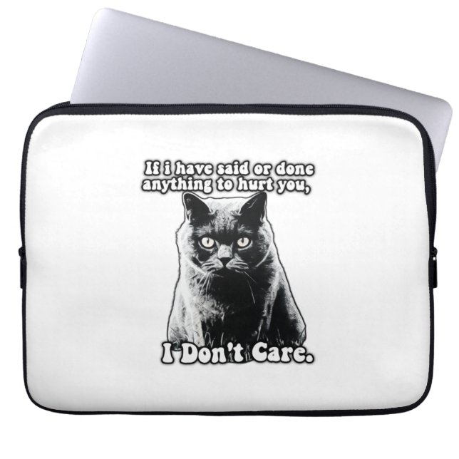 Funny grumpy cat meme for kitten people & eigenaar laptop sleeve (Voorkant)