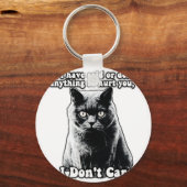 Funny grumpy cat meme for kitten people & eigenaar sleutelhanger (Voorkant)