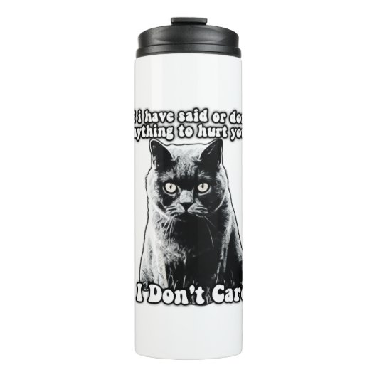 Funny grumpy cat meme for kitten people & eigenaar thermosbeker (Voorkant)