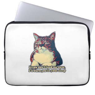 Funny grumpy cat meme voor eigenaars van katten en laptop sleeve