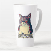 Funny grumpy cat meme voor eigenaars van katten en latte mok (Rechterhoek)