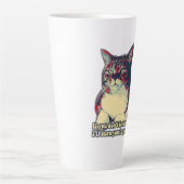 Funny grumpy cat meme voor eigenaars van katten en latte mok (Voorkant)