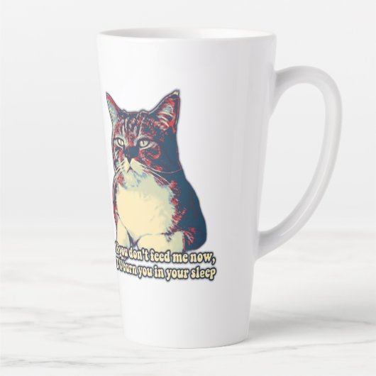 Funny grumpy cat meme voor eigenaars van katten en latte mok (Rechts)