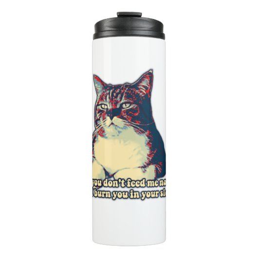 Funny grumpy cat meme voor eigenaars van katten en thermosbeker (Voorkant)
