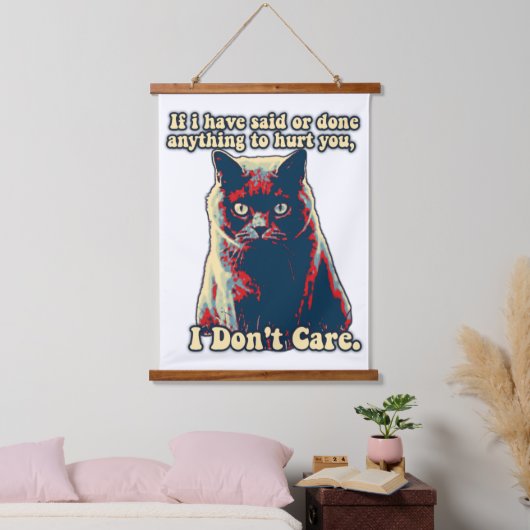 Funny grumpy cat meme voor katten en liefhebbers hangend wandkleed (Slaapkamer)