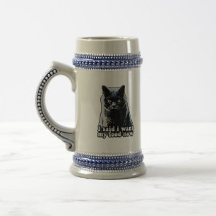 Funny grumpy cat meme voor katteneigenaars en -lie bierpul