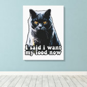 Funny grumpy cat meme voor katteneigenaars en -lie canvas afdruk (Insitu (Houten vloer))