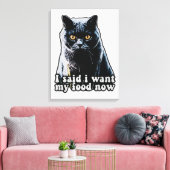 Funny grumpy cat meme voor katteneigenaars en -lie canvas afdruk (Insitu (Woonkamer))