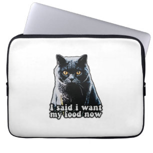 Funny grumpy cat meme voor katteneigenaars en -lie laptop sleeve