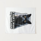 Funny grumpy cat meme voor katteneigenaars en -lie wandkleed (Voorkant (horizontaal))